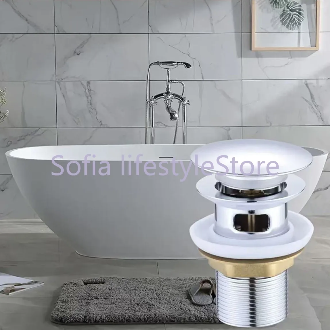 bathroom-basin-sink-white-ceramic-cover-pop-up-drain-waste-stopper