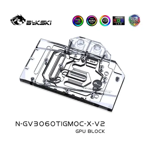 Bykski 3060 GPU Water Cooling Block for GIGABYTE RTX 3060TI / 3050 GAMING OC , GPU Cooler Liquid Cooling, N-GV3060TIGMOC-X-V2