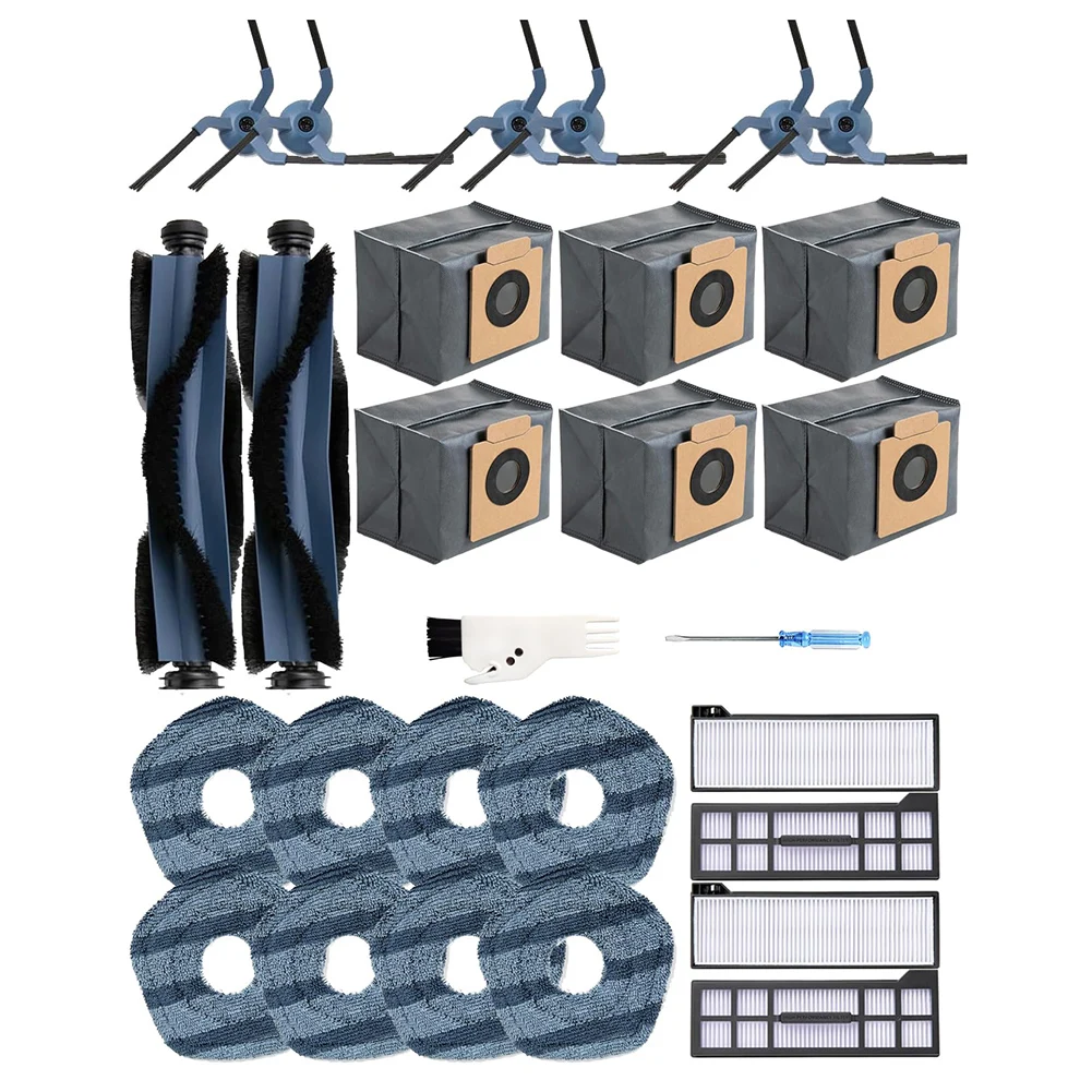 Main Brush and Side Brush Set with Filters and Mop Cloths for Eufy X10 Pro For Omni Vacuum Comprehensive Cleaning Solution