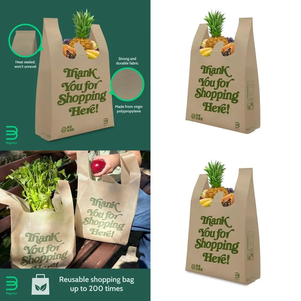 

Reusable Shopping Bags 300 Pack, 12.5 x 21.5, T-shirt Beige, Eco-Friendly Grocery Bags