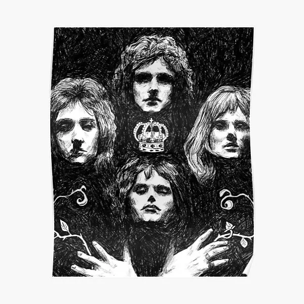 Queen Bohemian Rhapsody  Poster Home Mural Wall Vintage Modern Decor Painting Print Funny Decoration Picture Art Room No Frame