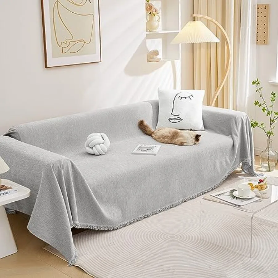 

Grey Sofa Cushion Covers Sofa Covers Dog Couch Cover for Sofa Chenille Couch Sofa Slipcover for Pets Sofa Cover Thick Washable