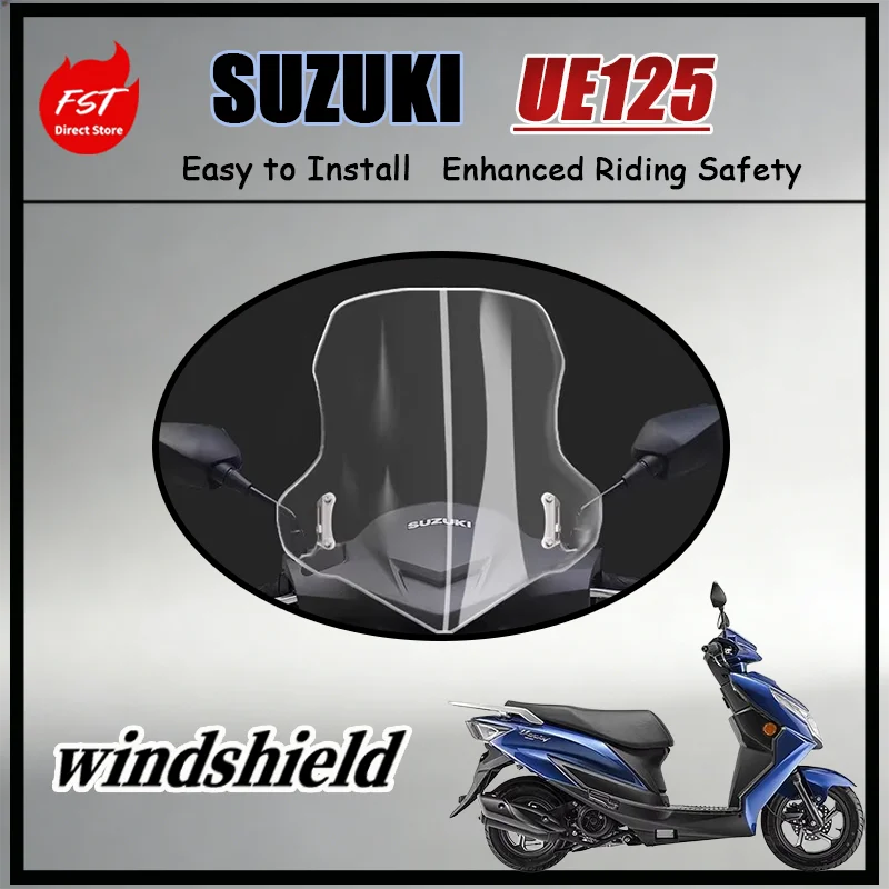 

FOR Suzuki UE125 U-Yi 125 Scooter Clear HD Heightened Anti-fall Front Windshield Windscreen - Durable Protection for Your Ride