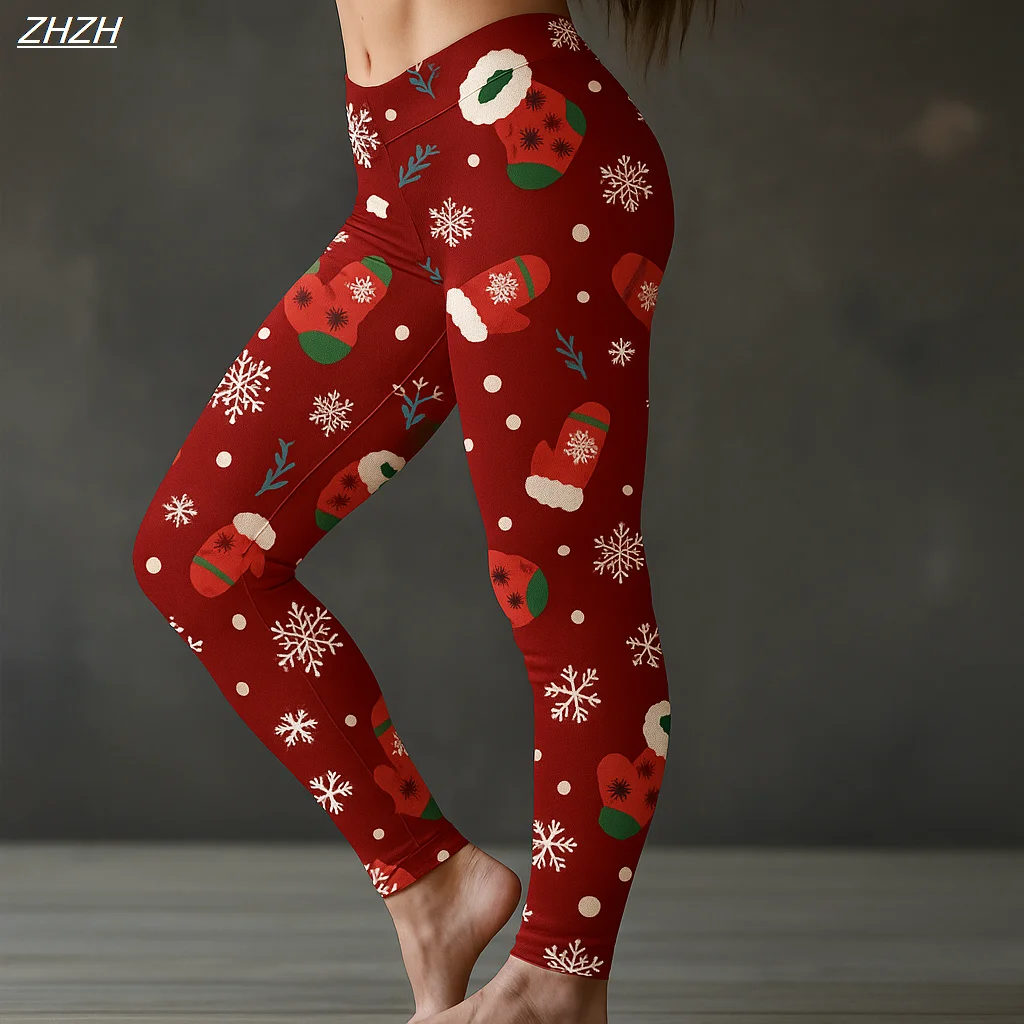 Fashion Women's Leggings Cozy Leggings Vacation Vintage Ugly 2025 Christmas Graphic Christmas Printing Fleece Thermal Warm