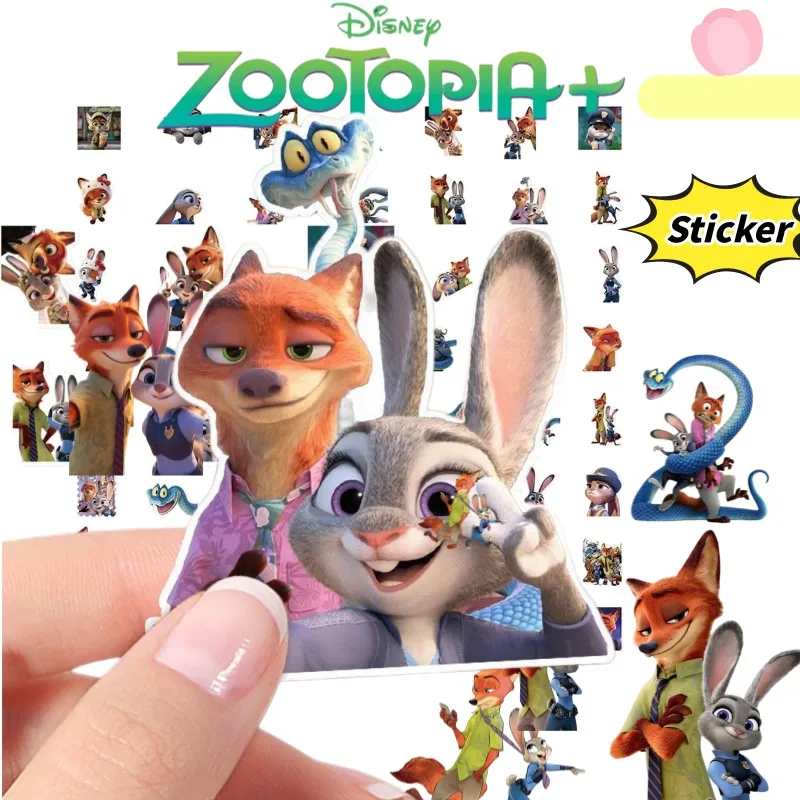 

Наклейка Disney Zootopia 2, фильм «Ник и Джуди», мультфильм, аниме, товары, наклейки для чехлов для телефонов и украшения стола, 992 наклеек