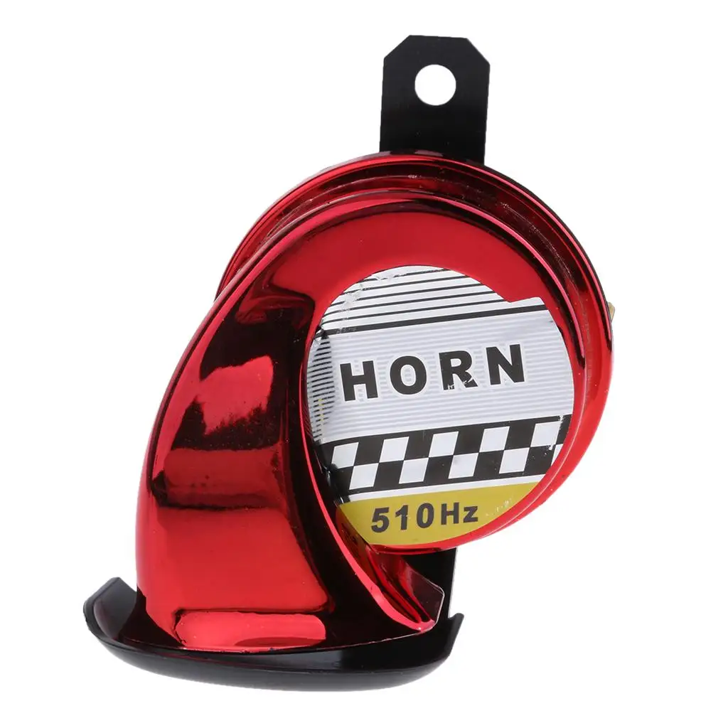 Universal 130dB Loud Motorcycle Car Snail Air Horn Siren Waterproof 12V,Red