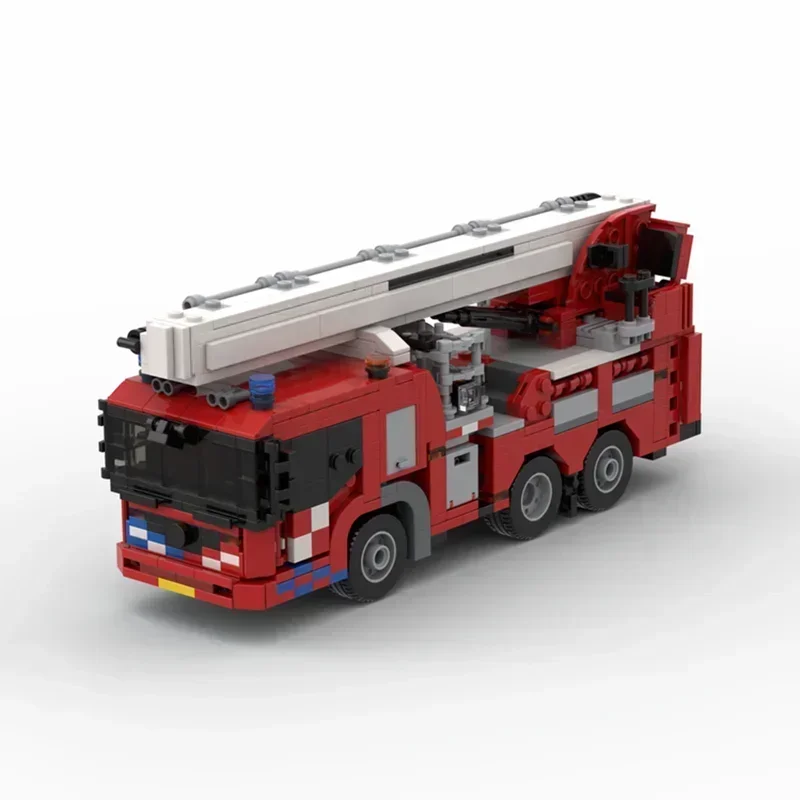 Moc Building Bricks Car Model Dutch Fire Truck Aerial Platform Elevator Technology Blocks Gifts Christmas Toys DIY Sets Assembly