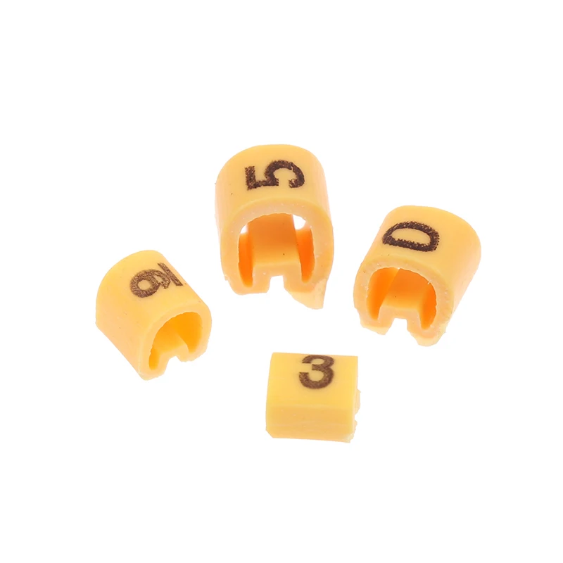 علامات كابل صفراء مكونة من 500 قطعة من الدرجة الاحترافية EC-0.5، مثالية لأسلاك 1، 1.5، 2.5 مم2 #5