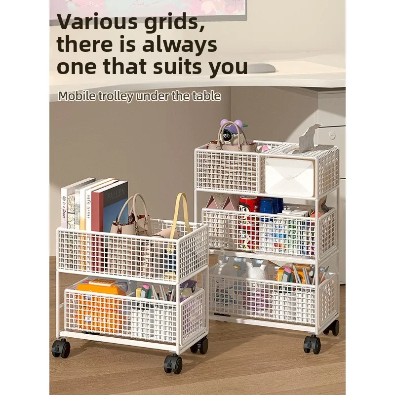 

Shelf under the table Office station bag removable floor bookshelf