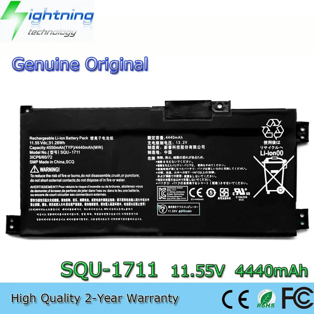 New  Original SQU-1711 11.55V 4440mAh Laptop Battery for Thunderobot 911 Air 911S 911M G7000M G8000M 911ME G7000M