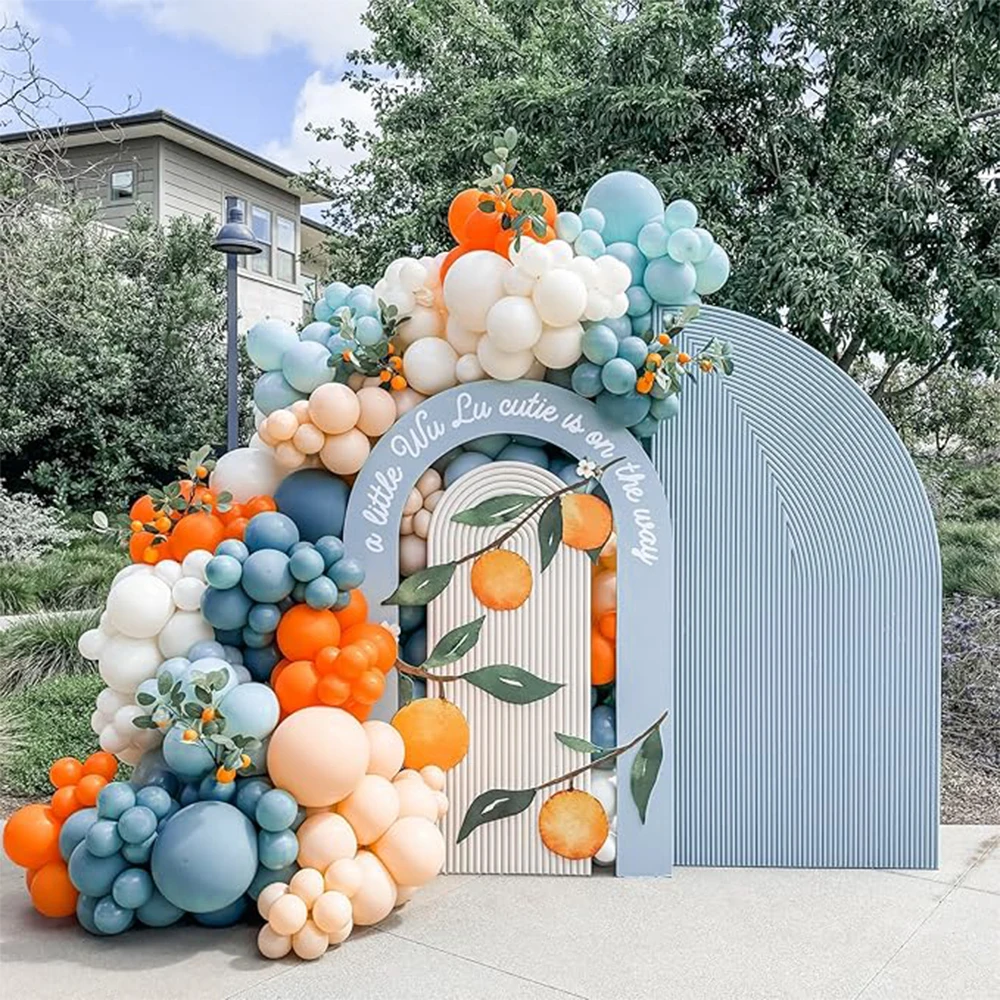 Orange and Blue Balloon Garland Arch Kit, 87pcs  Nude White Balloons Arch for Birthday, Baby Shower, Graduation Party Decoration