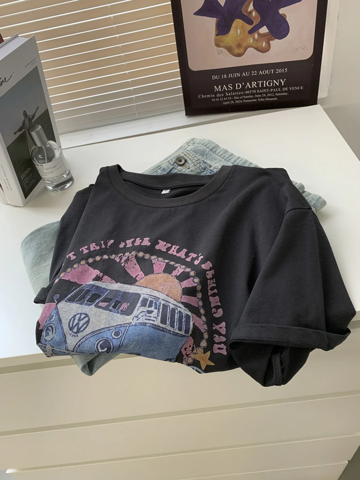 

Женская летняя футболка большого размера 300Pou в американском ретро-стиле с модным принтом, свободного кроя, из чистого хлопка