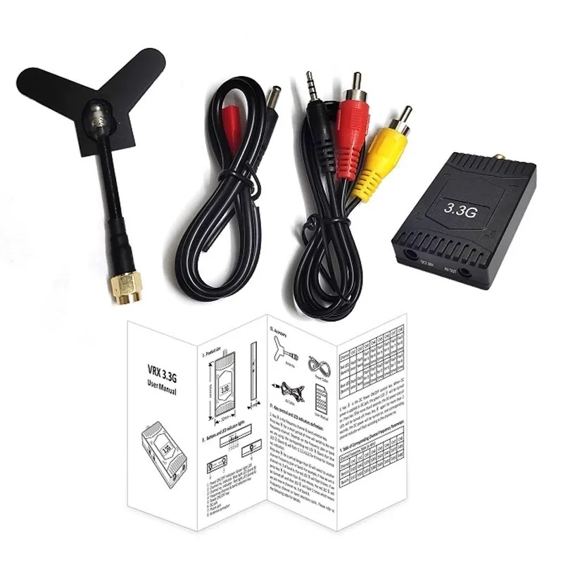 Trasmissione video analogica FPV VTX/VRX 3W da 3,3 GHz Design da 3 pollici Segnale ad alta stabilità compatibile con sistemi per droni FPV