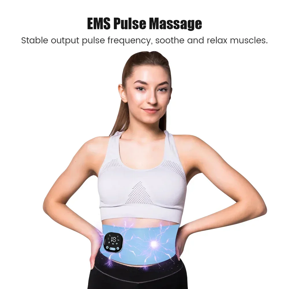 EMS Vibration Hot Compress Lumbar Brace Therapy Massager Electric Heating Waist Massage Device Back Support Massage Equipment