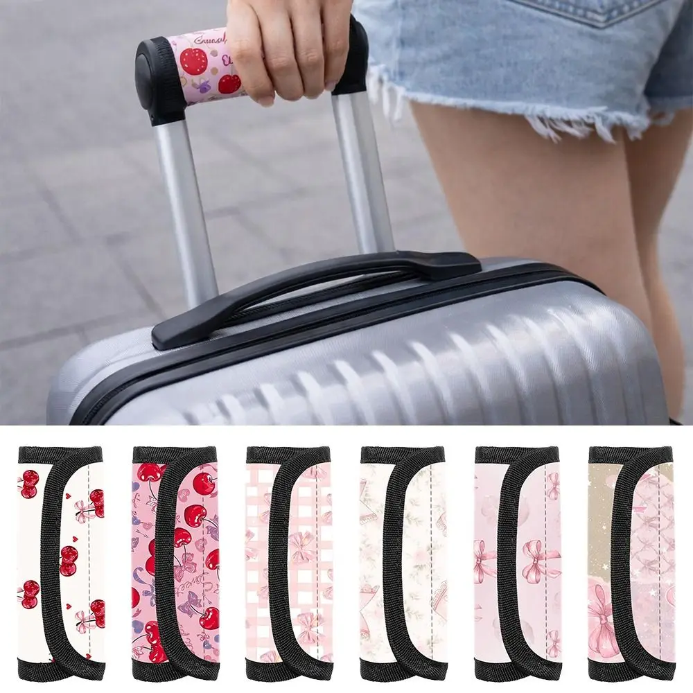 

Мягкий чехол для ручки багажа, противоскользящий, водонепроницаемый, с бантом и вишневым узором, для замены ручки чемодана/сумки