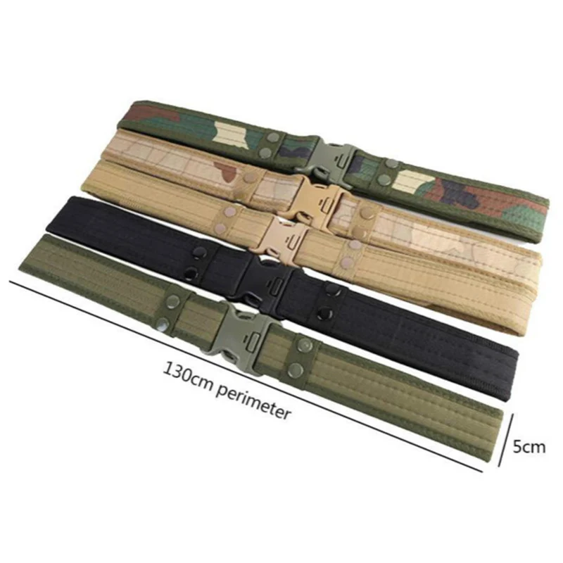 JSJM Tactical Belt Outdoor Sports Camouflage Belt Men Military Combat Quick Release Canvas Belt Army Unisex CS Game Equipment