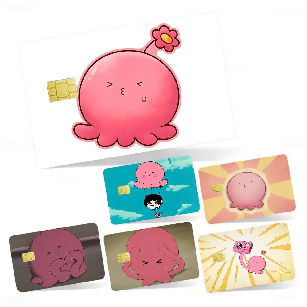 

T-Takopii 4pcs 1Set Card Stickers Small Waterproof Chip 4PCS Card Sticker Anti-Scratch