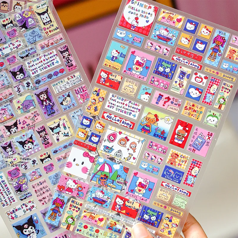 

Kawaii Hello Kitty Stickers Cute Girl Anime Cartoon Water Cup Computer Phone Case Handbooks Decorative Materials Gift Wholesale