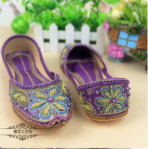 

Пакистанская женская обувь с плоской вышивкой, весенняя Непальская танцевальная народная обувь