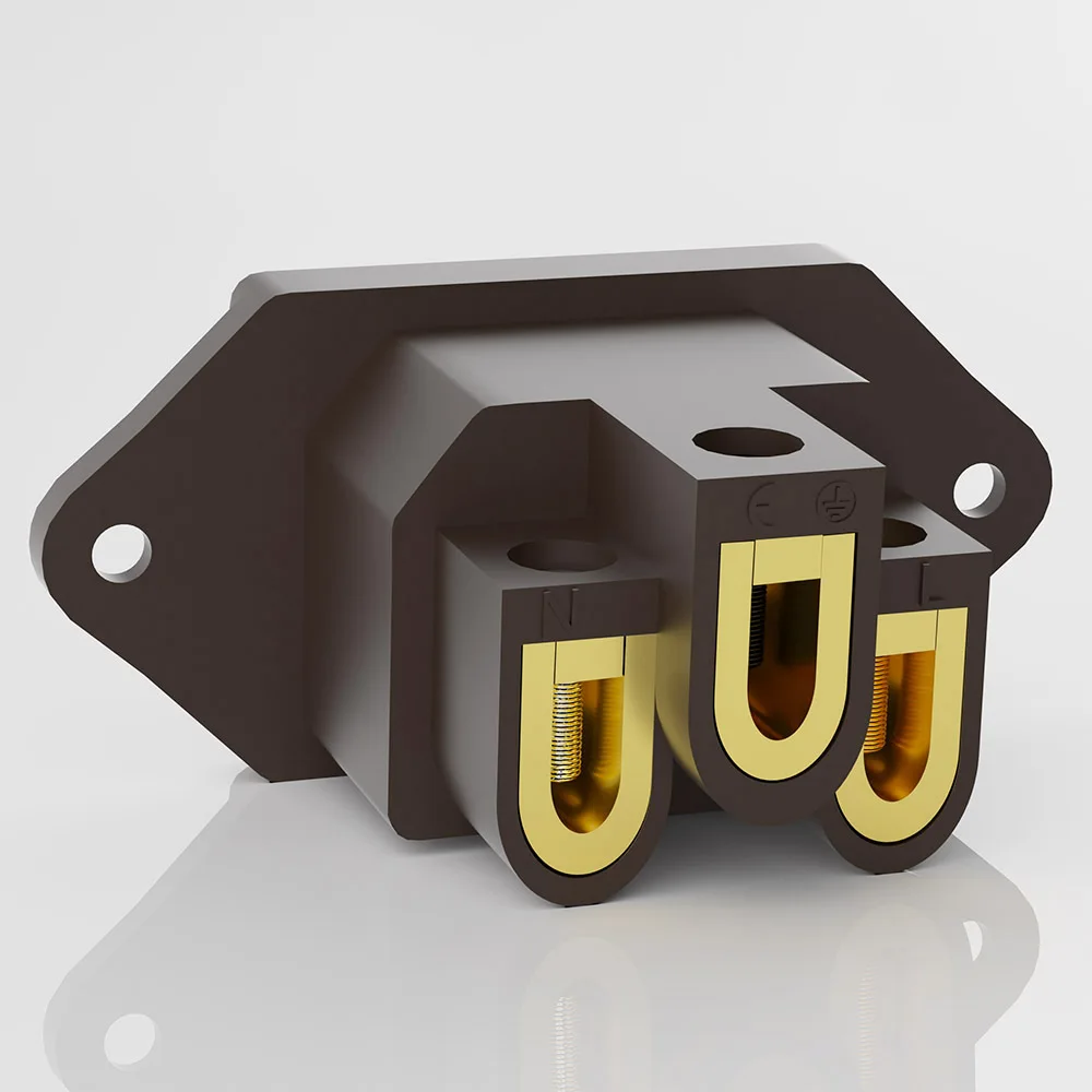 Monosaudio IB70 IEC-Steckdoseneinlass aus reinem Kupfer, AC-IEC-Einlass, vergoldete, lötfreie Steckdose, HiFi-Audio-Stromversorgung, IEC-Buchse – Detail 6