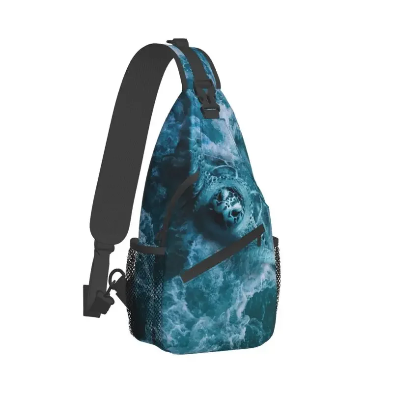 Customized Sea Turtle Watercolor Art Sling Bag Men Fashion Ocean Lover Shoulder Chest Crossbody Backpack Cycling Camping Daypack