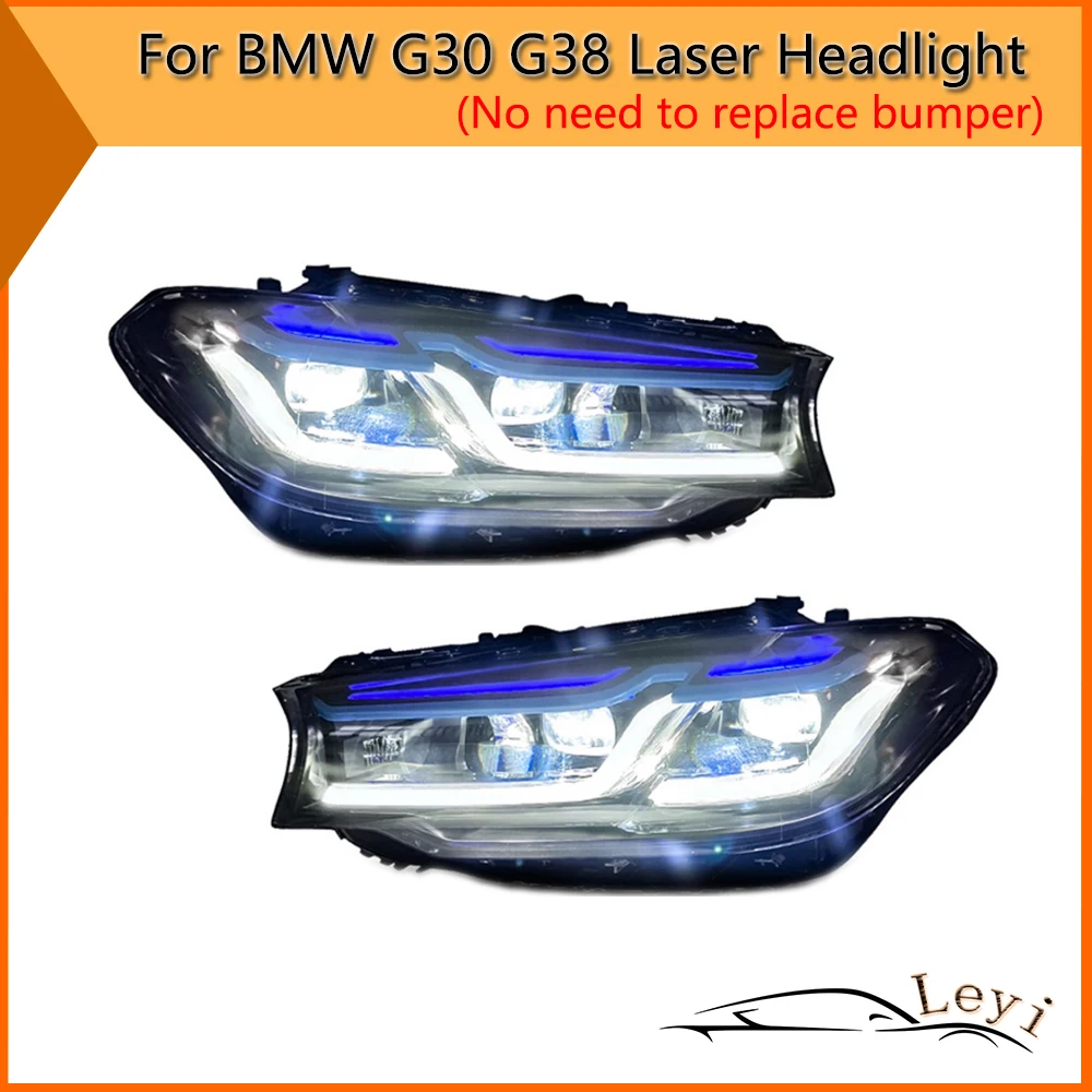 Laser Head Lamp Assembly For BMX 5Series G30 G38 Car Daytime Running Lights Turning  Signal Far And Near Headlight Accessories