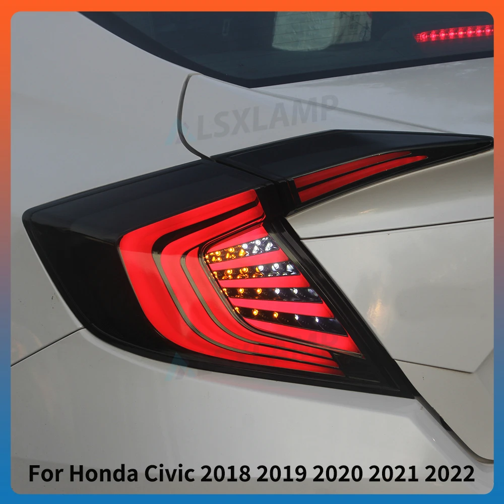 

Автомобильный Стайлинг, светодиодные задние фары в сборе для Honda Civic Sedan FC 2016 2017 2018 2019-2021, задние фары, автомобильные аксессуары, стоп-сигнал DRL