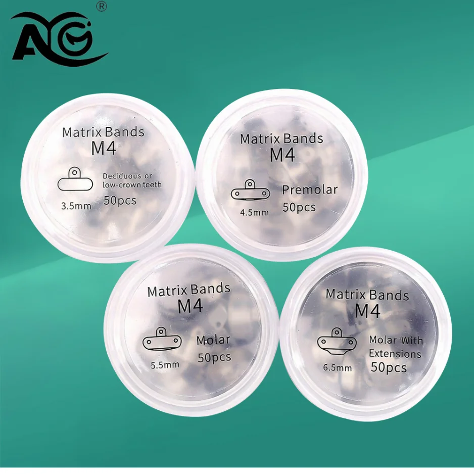 

AG 50PCS/Box Dental Metal Matrices Sectional Contoured Matrix Refill Forming Sheet Resin Clamping Seperating Ring Dentistry