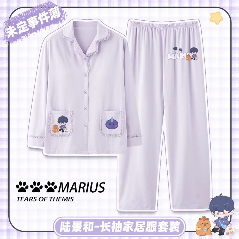 2025 аниме «Слезы Фемиды», игра Cos Luke Pearce Vilhelm Marius Artem Wing, унисекс, милые длинные весенне-осенние пижамы с героями мультфильмов