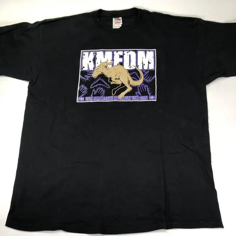 KMFDM 2004 Australian Tour 20th Anniversary Dbl Sided 2XL T Shirt Rare Y2K Vtg