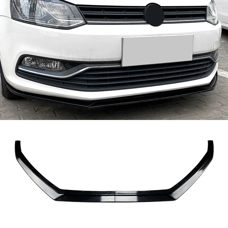 Car Front Bumper Lip Spoiler Diffuser Splitters Body Kit Aprons Cover Guard Trim For Volkswagen Polo 6R 6C 2009-2017