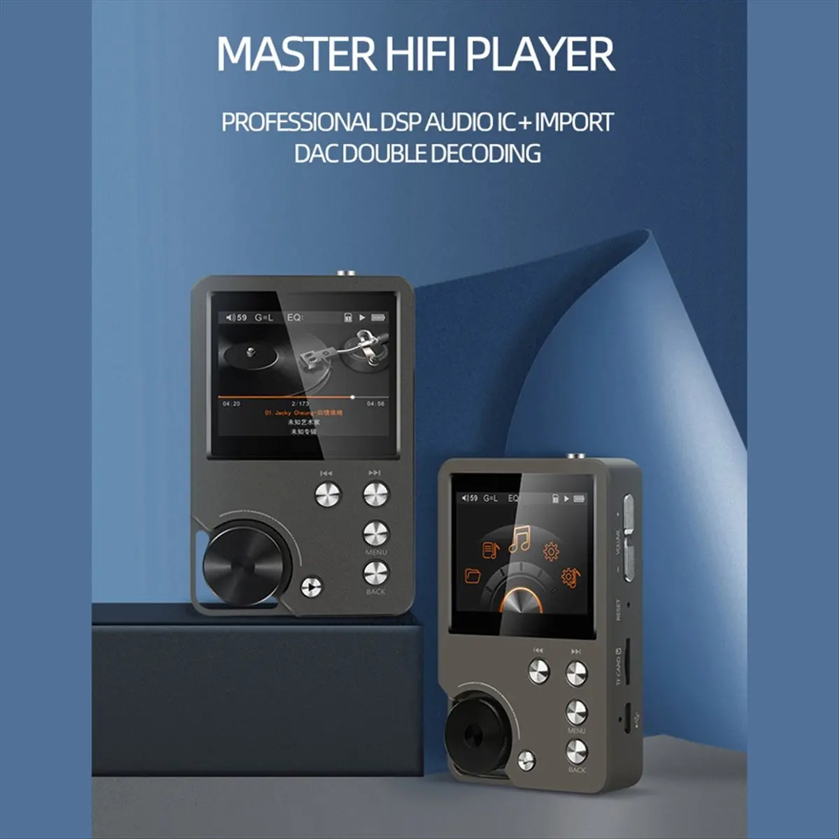 Hi-Fi MP3 Player Lossless DSD High Definition Digital Audio Music Player Sports Expandable Up to 256GB,No Card-A22U
