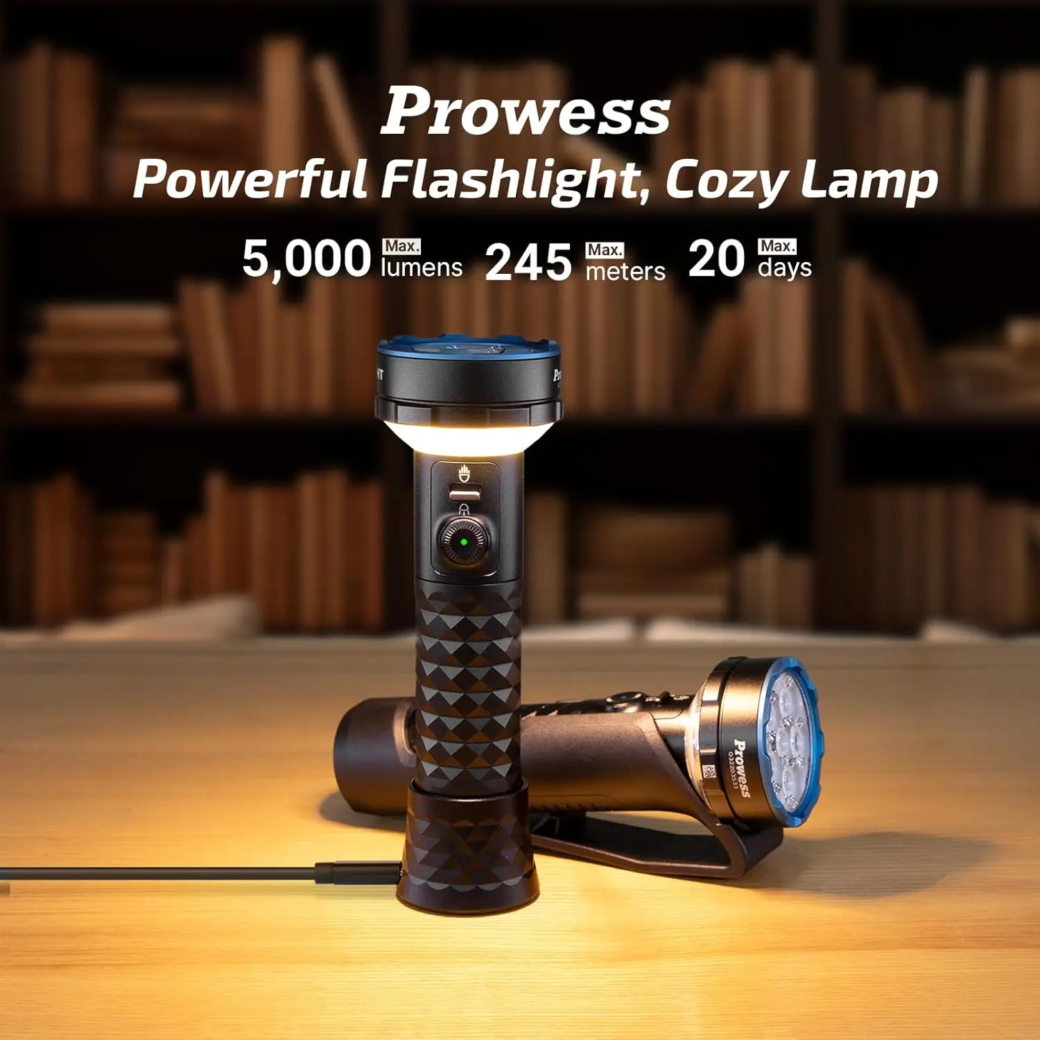 OLIGHT Prowess Rechargeable High Lumen 5,000 Lumens Super Bright Flashlight with Holster High-Efficiency USB-C Charging LED