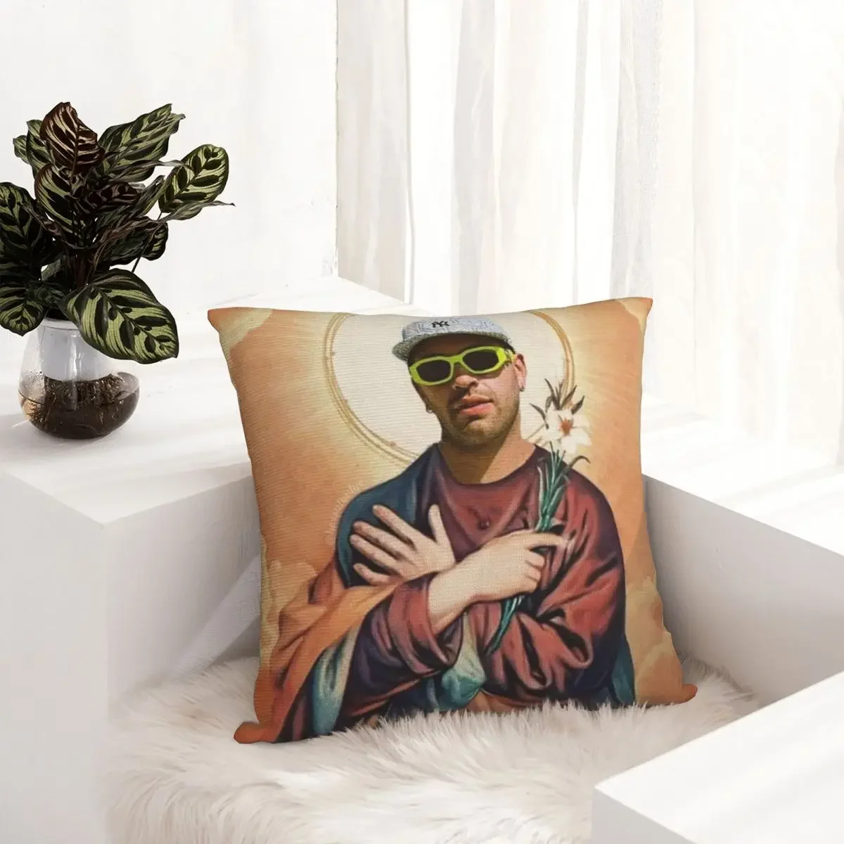 San Ferxxo Feid Glasses Pillowcase Soft Polyester Cushion Cover Gift Funny Jesus Pillow Case Cover Car Zippered 40*40cm