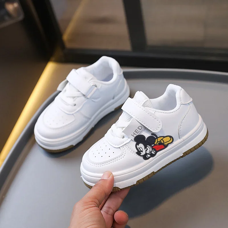 Hoge top jongens boardschoenen zachte zool baby peuter schoenen Disney Mickey Mouse kinderen sneakers lente herfst nieuwe meisje casual schoenen