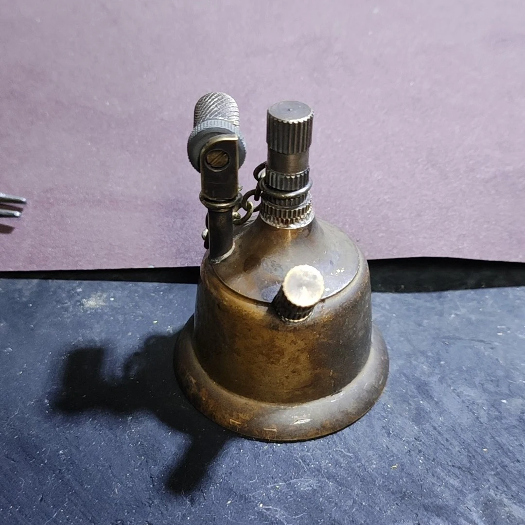 Handcrafted Brass Classic Retro Desktop Fuel Oil Lighter & Mini Table Oil Lamp Unique Matchstick Function Men Collection & Gift