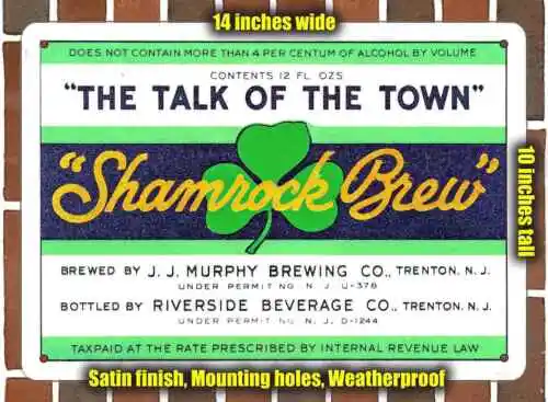 Metal Sign - 1933 Murphy Shamrock Brew Beer- 10x14 inches