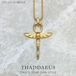 Necklace Cross of Life Ankh with Scarab,2021 Summer Brand New Fine Jewelry Europe 925 Sterling Silver Bijoux Gift For Women Men