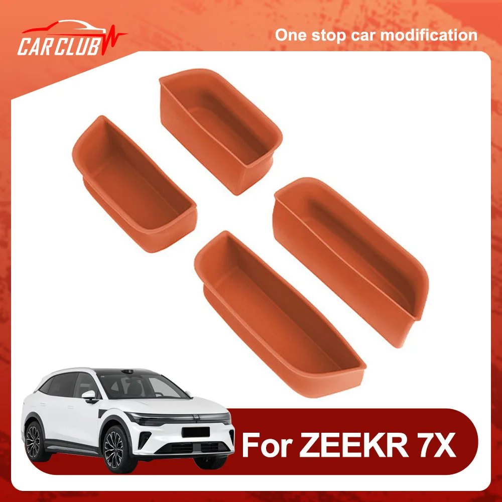 4 Pcs Door Handle Storage Box Fit For ZEEKR 7X 2026 2027 Silicone Material Stain-resistant And Water-resistant Automotive Parts