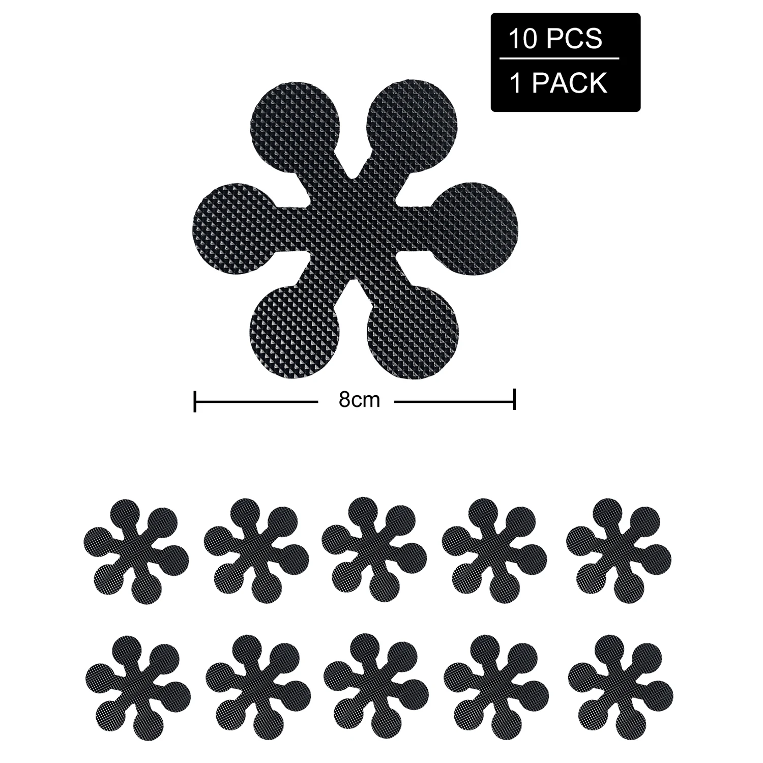 10PCS Black Snowflake  Non Slip Bathtub Stickers