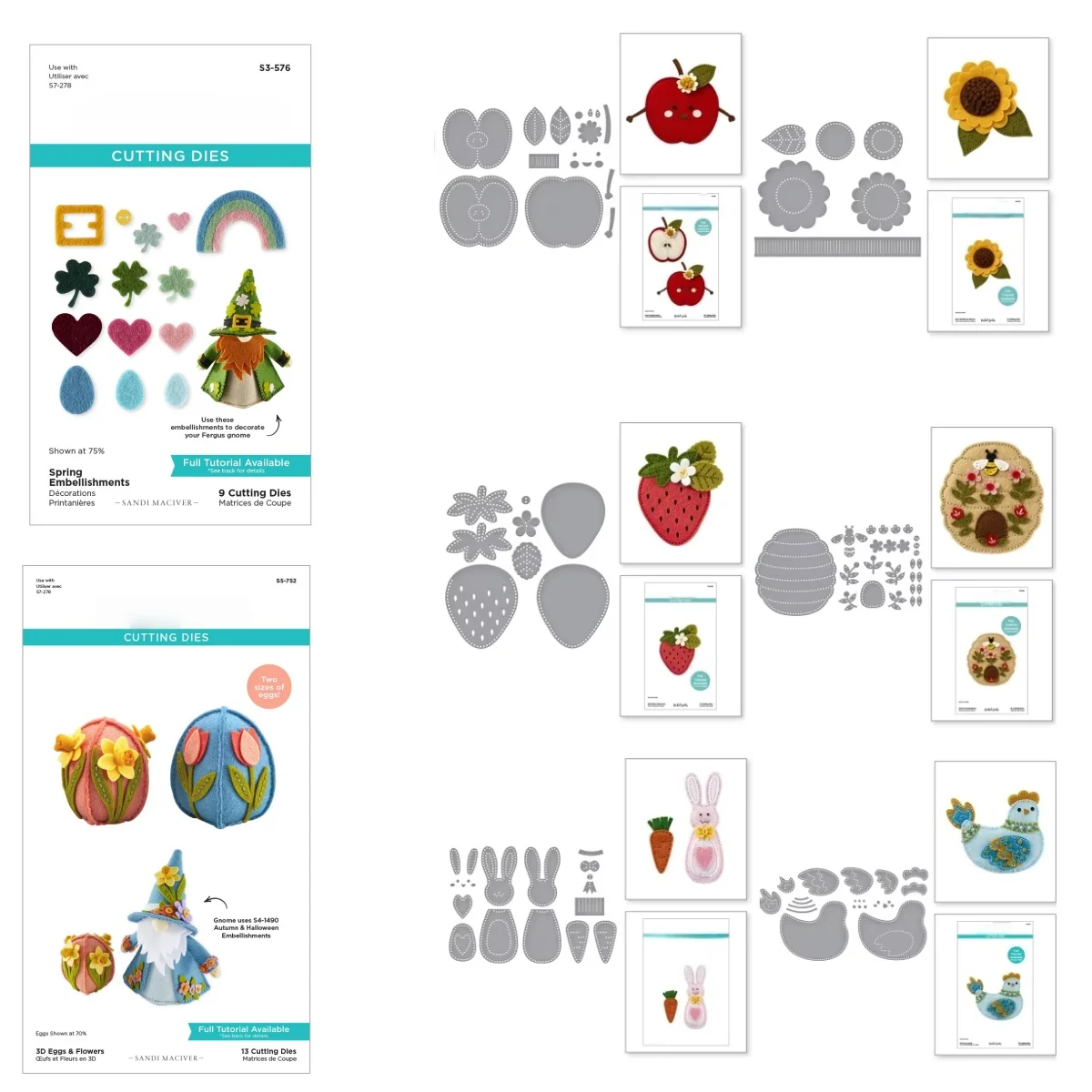 

Felt Die 3D Eggs Flowers Rabbit for DIY Making Card Scrapbook Embossed Paper Album Craft Supplies Template Decoration 2026 New