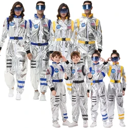 Kids Astronaut Costume Silver Astronaut Cosplay Disguise Children Jumpsuit Space Suit Spaceman Outfits Hallowee Carnival Costume