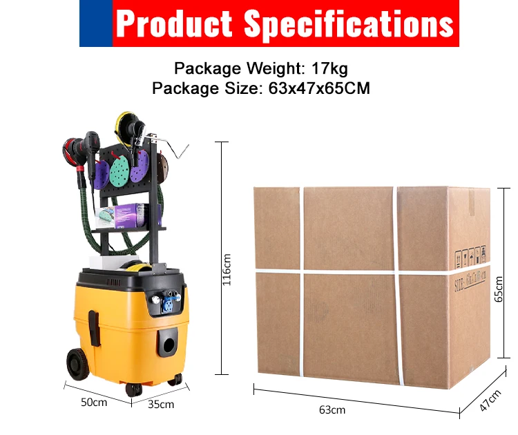 أدوات ماكينة الطحن الكهربائية الخالية من الغبار من FUNISI ماكينة تلميع الصنفرة الجافة والغبار الهوائية لإصلاح جسم السيارة