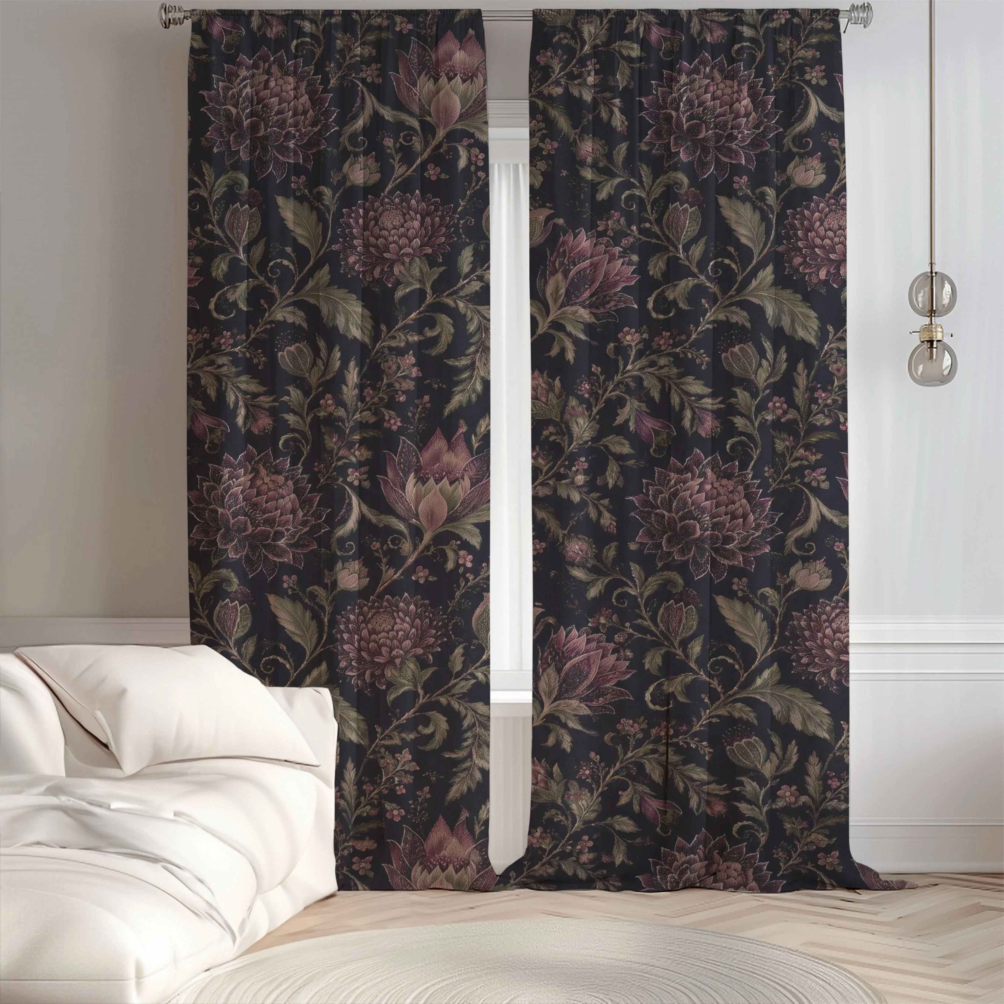 Cottagecore Celestial Grommet Blackout Curtain Bedroom Woven Eyelet Ring Top Single Panel Window Drape