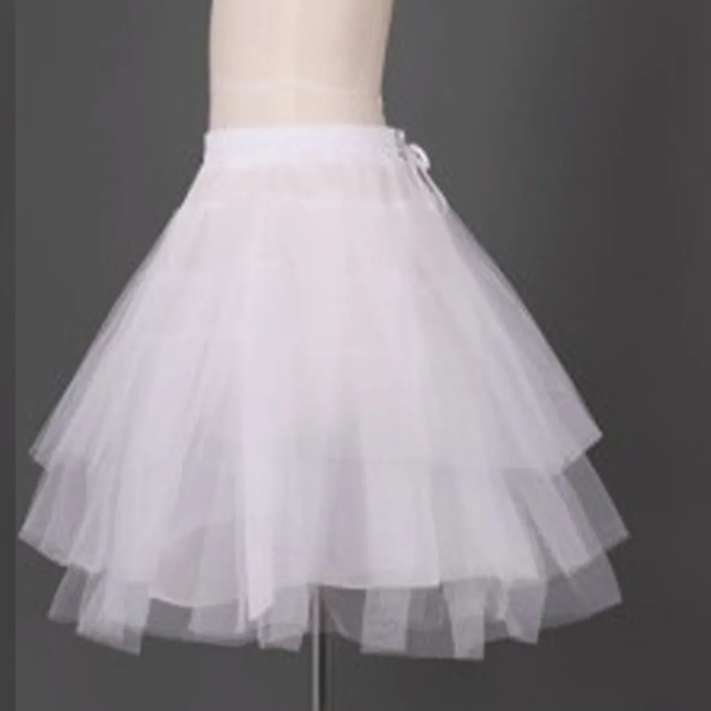 สีทึบTulle Puffy Petticoatsผู้หญิงCarnival Party Pettiskirtเอวสูงจีบกระโปรงมินิบัลเล่ต์เต้นรําFaldas