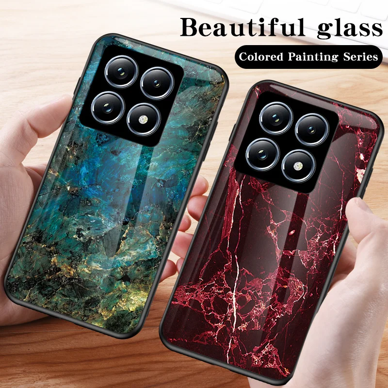 For Xiaomi 14T Pro 5G Case Marble Grain Tempered Glass Hard Back Cover Case for Xiaomi Mi 14T Pro Xiaomi14TPro 5G Phone Bags