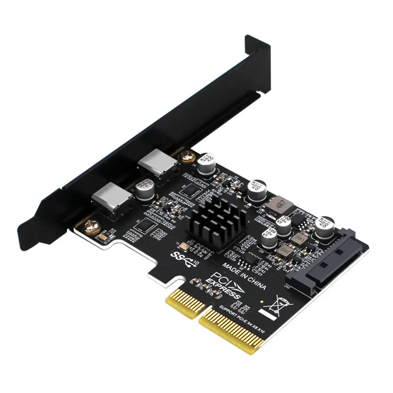 

Pcie to USB3.1 Expansion Card Dual Type-C 10Gbps 15Pin Adapter Card Pci Express 3.0 Adapter for Desktop PC Computer