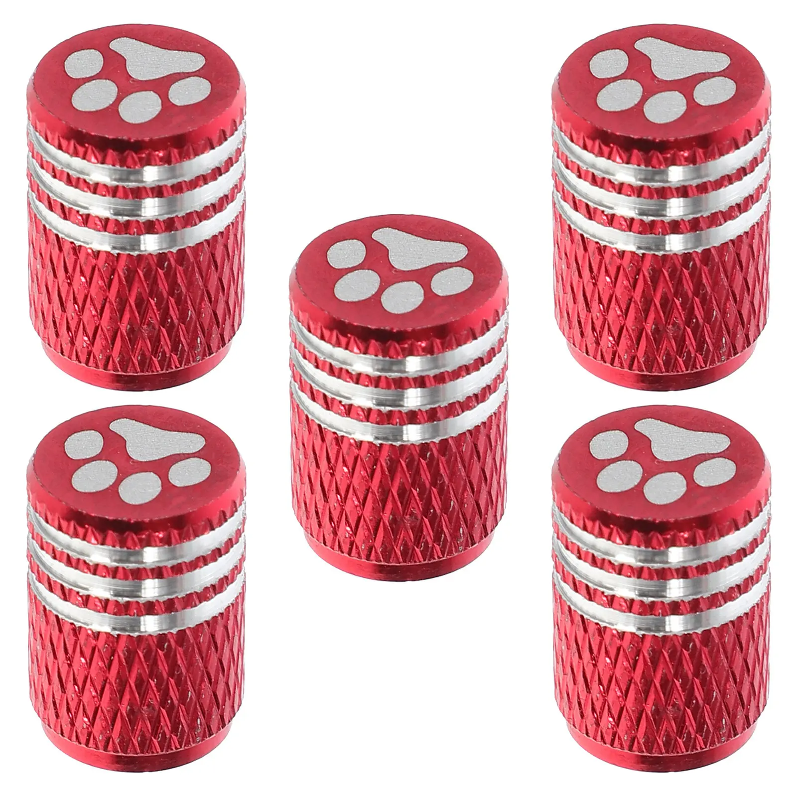 5Pcs Paw Print Tire Valve Caps Car Tyre Stem Covers Decorative Protective Auto Accessories Universal Fit for Cars Trucks