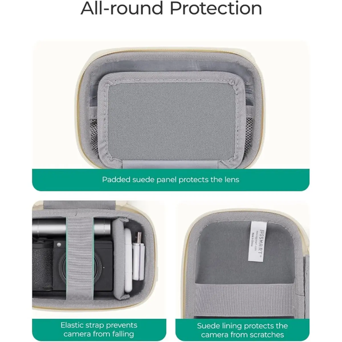（2026 SUMMER）Digital Camera Case Protective Puffy Camera Case Waterproof Small Camera Bag for Compact Cameras and Accessories B