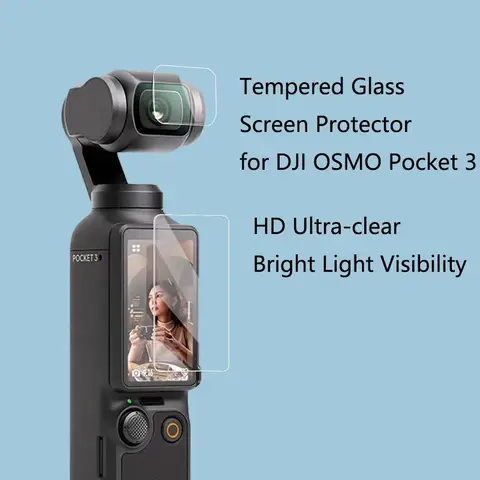 DJI OSMO Pocket 3 렌즈 강화 유리 + DJI Pocket 3 짐벌 카메라 용 화면 보호기 9H 긁힘 방지 보호 유리 필름